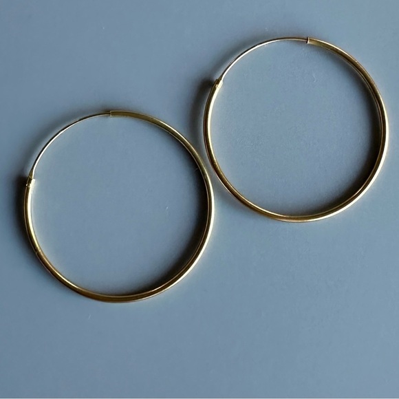 14k Gold Vermeil Endless Classic Hoops 30mm - Picture 5 of 7